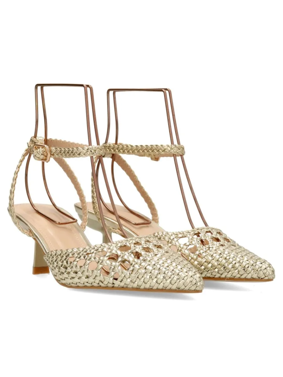 New VVNN Zapato salón trenzado metalizado
