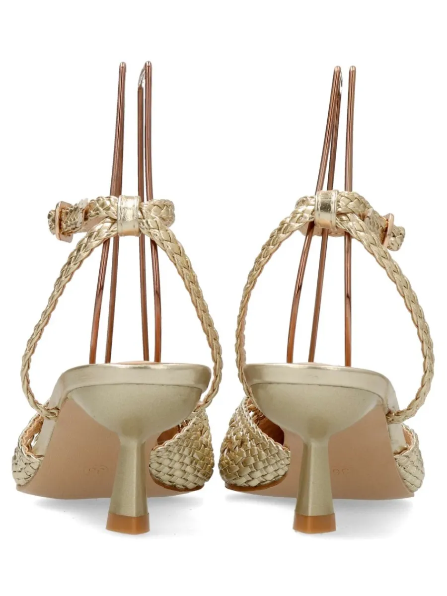 New VVNN Zapato salón trenzado metalizado