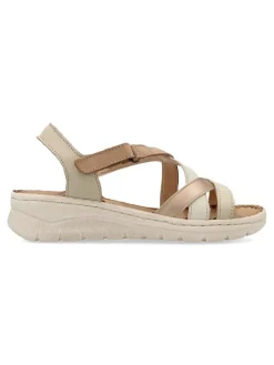 Outlet WALK&FLY Sandalia piel confort tiras mujer
