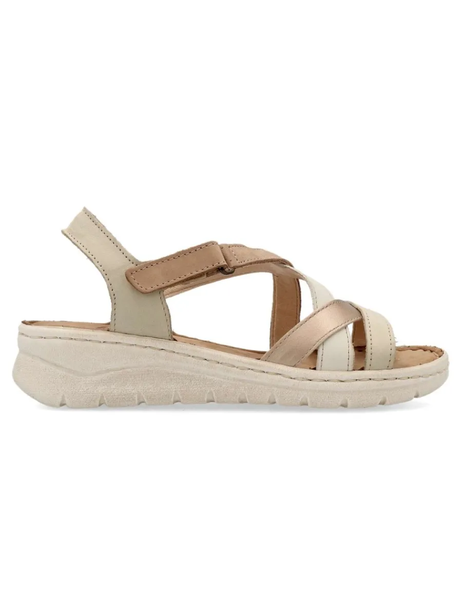 Outlet WALK&FLY Sandalia piel confort tiras mujer