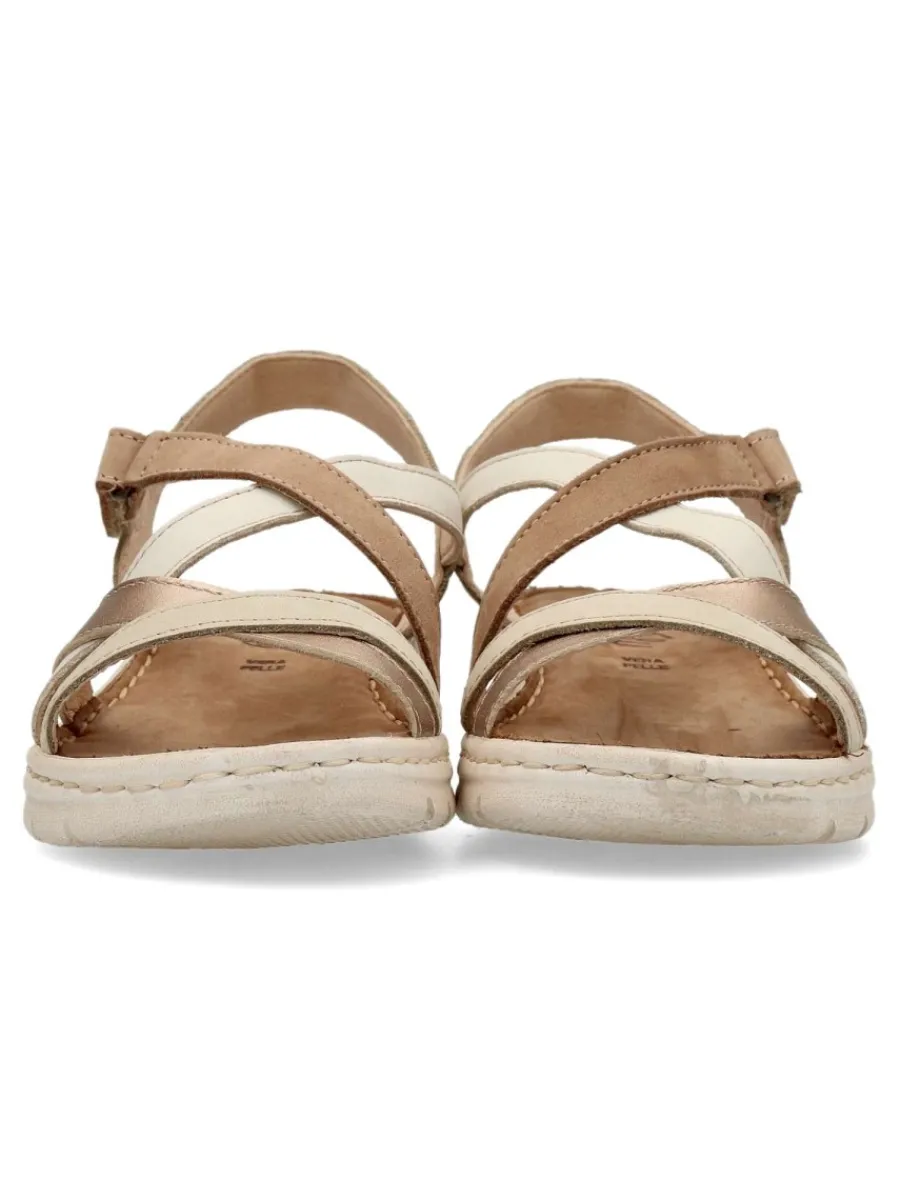 Outlet WALK&FLY Sandalia piel confort tiras mujer