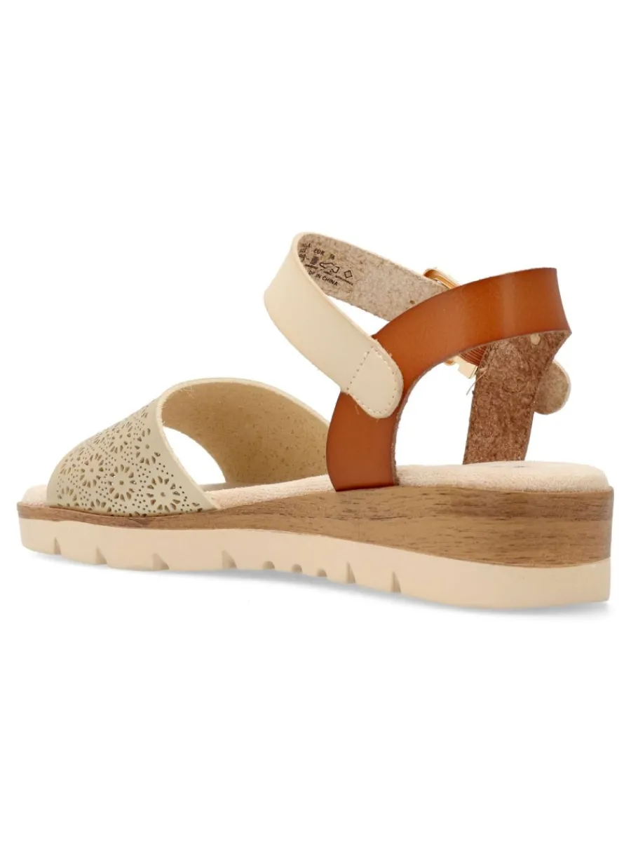 Clearance XTI Sandalia metalizada vegana confort