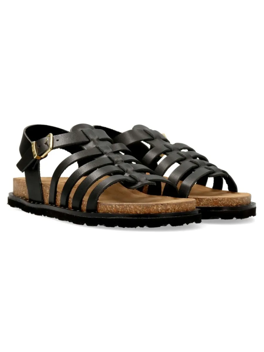 Clearance YOKONO Sandalia cangrejera piel confort negra